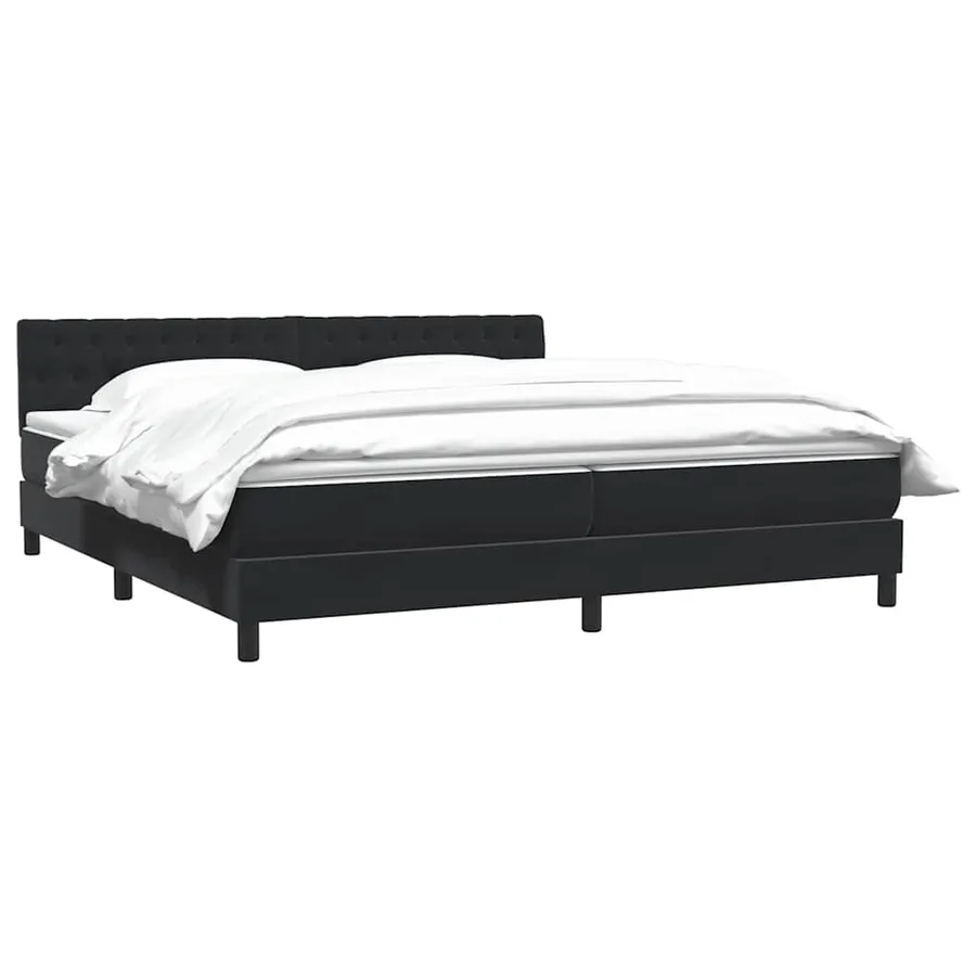 Sommier à lattes de lit avec matelas noir 200x210 cm Velours - 3