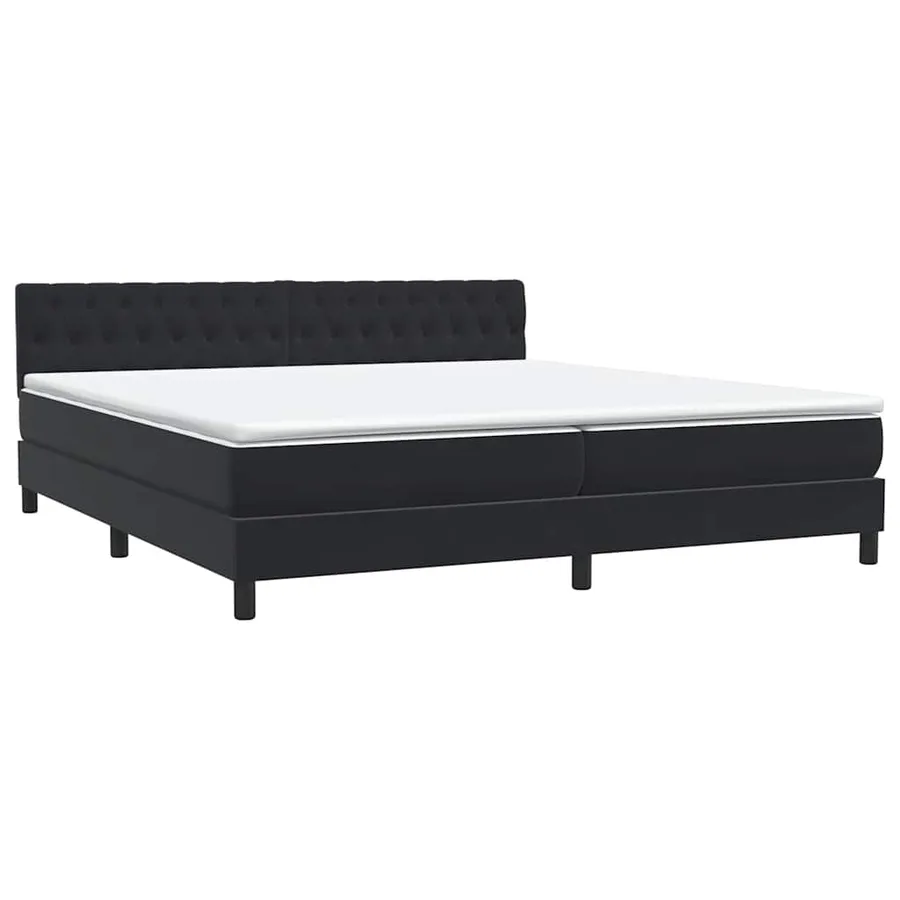 Sommier à lattes de lit avec matelas noir 200x210 cm Velours - 4
