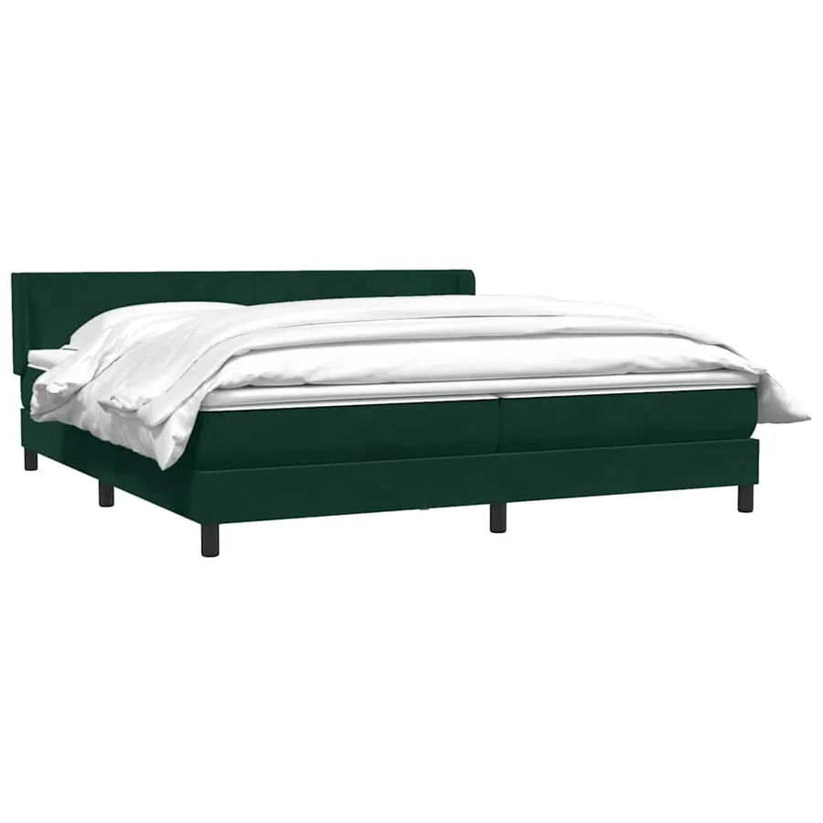 Sommier à lattes de lit et matelas vert foncé 180x210cm velours - 3