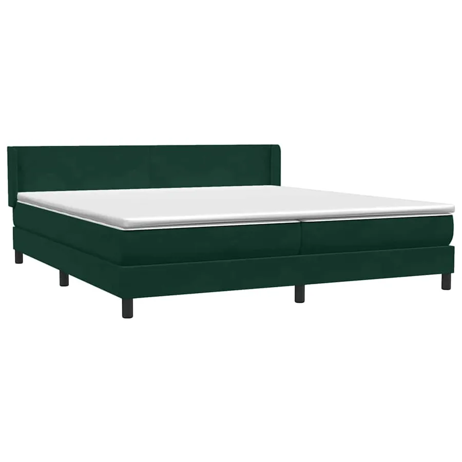 Sommier à lattes de lit et matelas vert foncé 180x210cm velours - 4