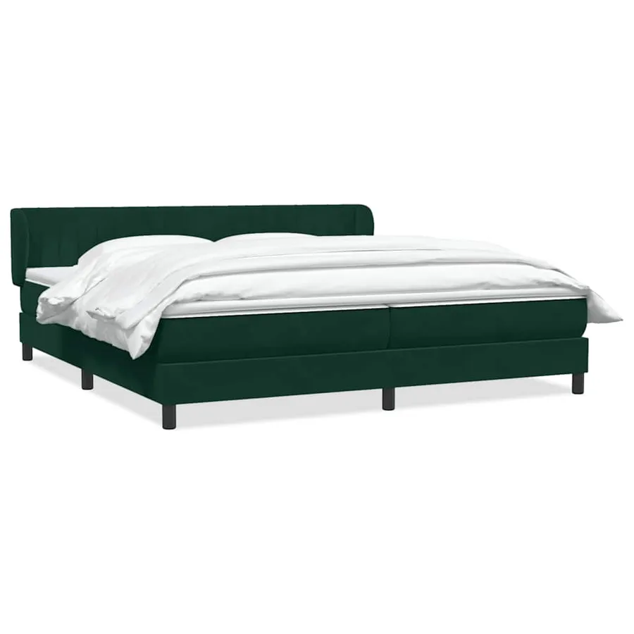 Sommier à lattes de lit et matelas vert foncé 180x210cm velours - 2