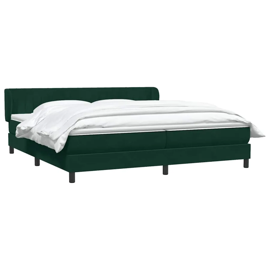 Sommier à lattes de lit et matelas vert foncé 180x210cm velours - 3