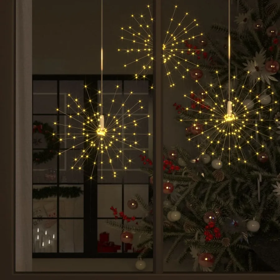 Feux d'artifice de Noël d'extérieur 10 pcs Blanc 20 cm 1400 LED