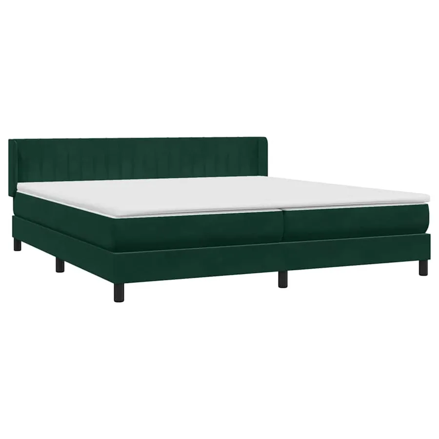 Sommier à lattes de lit et matelas vert foncé 180x210cm velours - 4