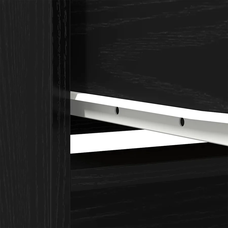 Buffet haut chêne noir 29,5x34x119,5 cm bois d'ingénierie - 11
