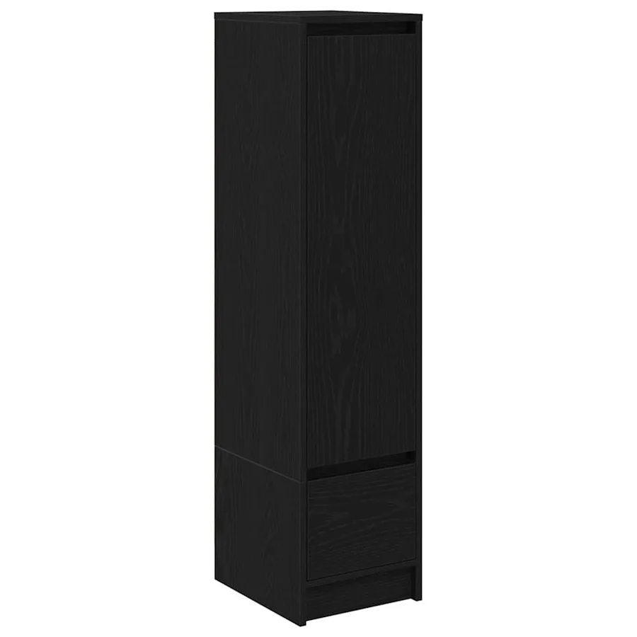 Buffet haut chêne noir 29,5x34x119,5 cm bois d'ingénierie - 2
