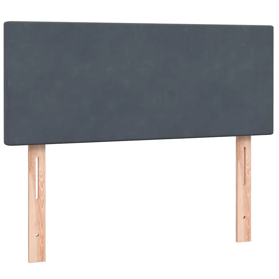 Sommier à lattes de lit et matelas gris foncé 120x210cm velours - 6