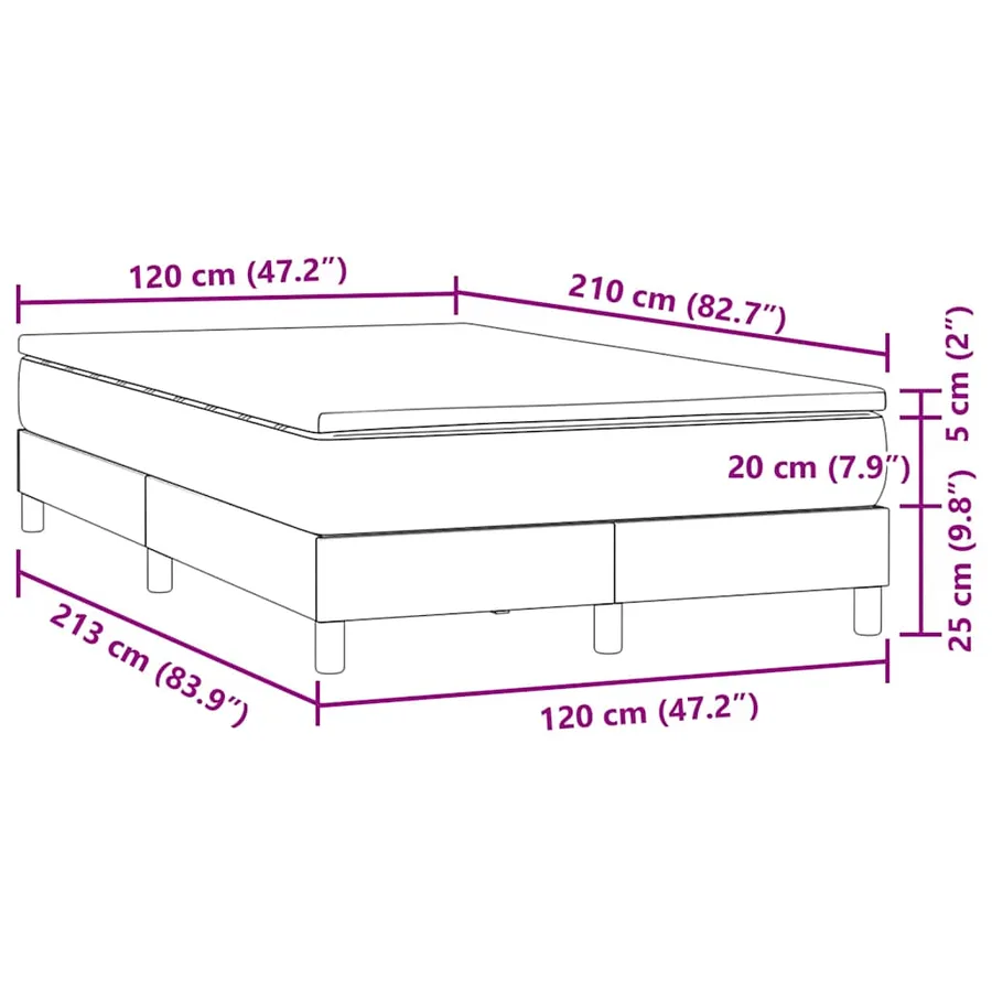 Sommier à lattes de lit et matelas gris foncé 120x210cm velours - 11