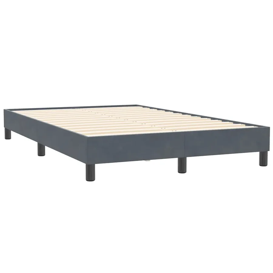 Sommier à lattes de lit et matelas gris foncé 120x210cm velours - 4