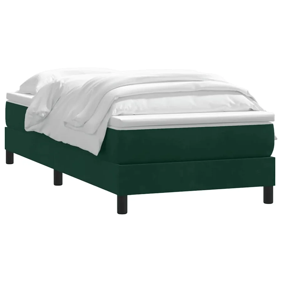Sommier à lattes de lit et matelas vert foncé 90x220 cm velours - 3