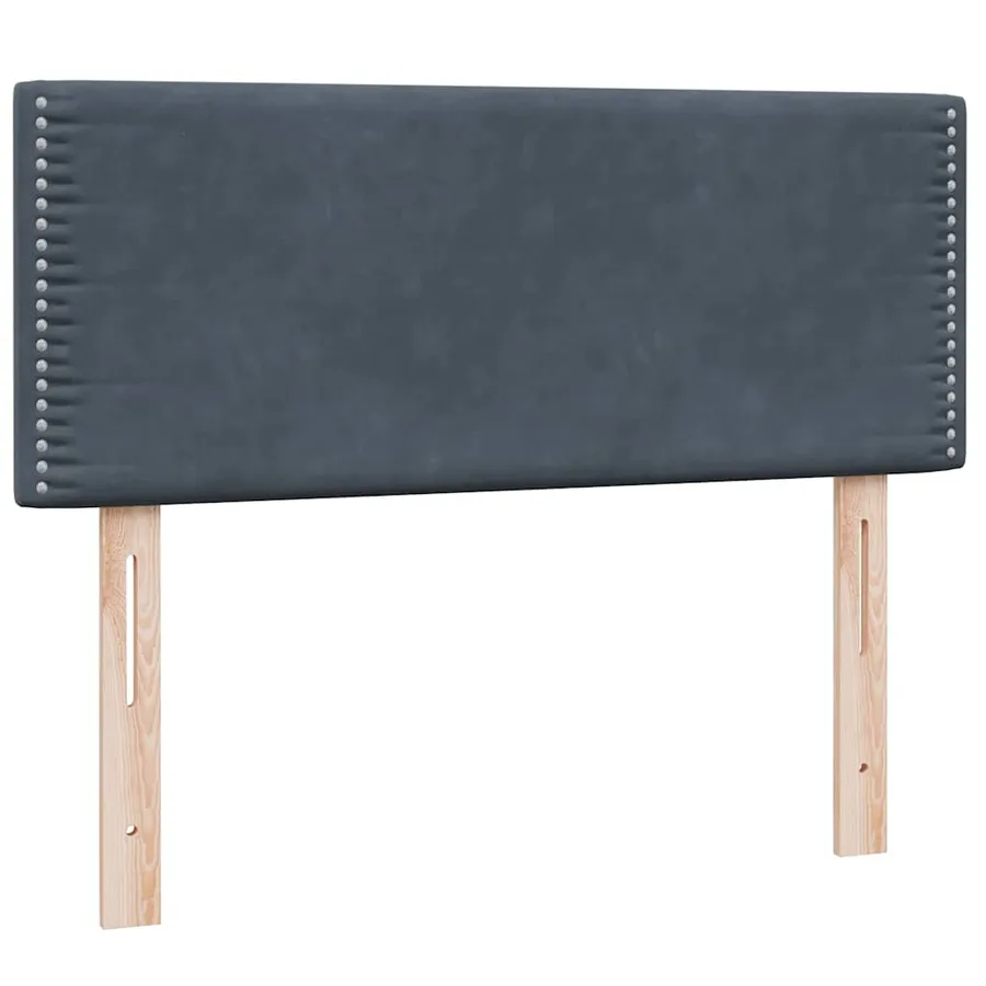 Sommier à lattes de lit et matelas et LED gris foncé 120x210cm velours - 7