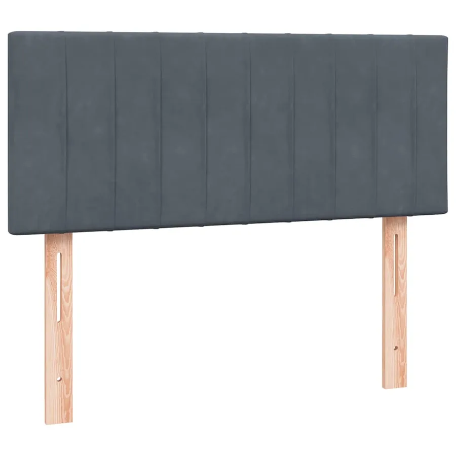 Sommier à lattes de lit et matelas et LED gris foncé 120x210cm velours - 7