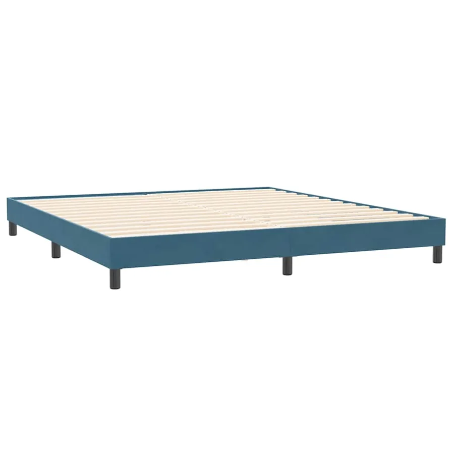 Sommier à lattes de lit et matelas bleu foncé 180x210cm velours - 5
