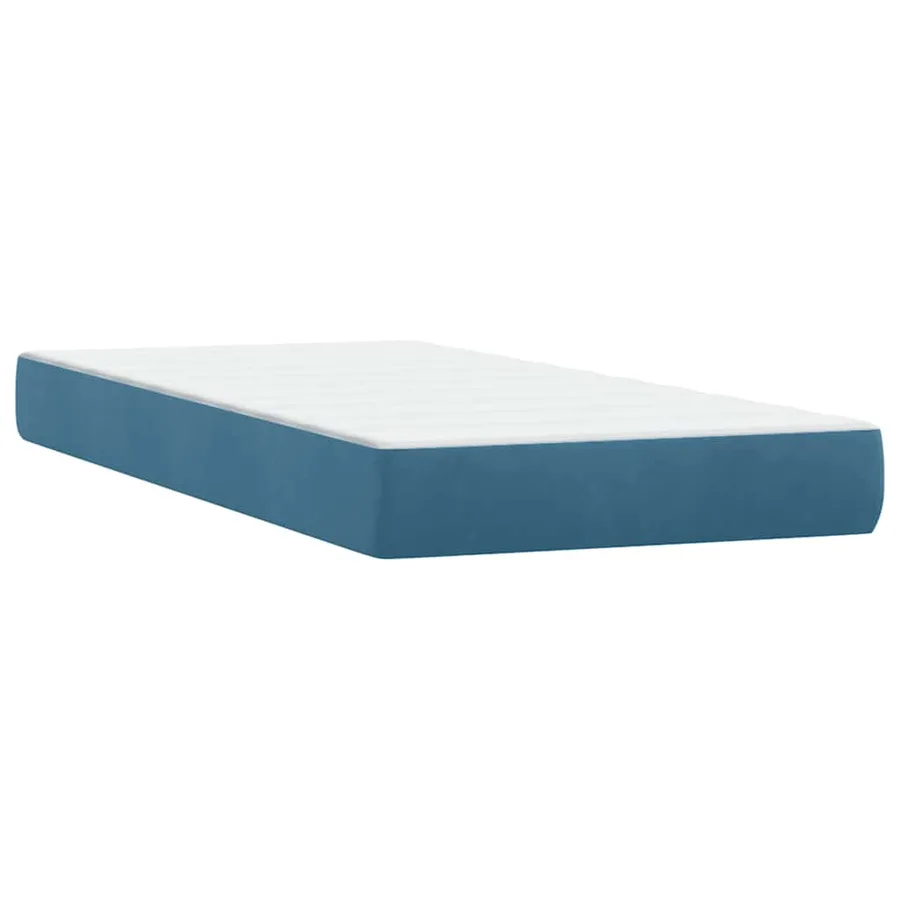 Sommier à lattes de lit et matelas bleu foncé 180x210cm velours - 6