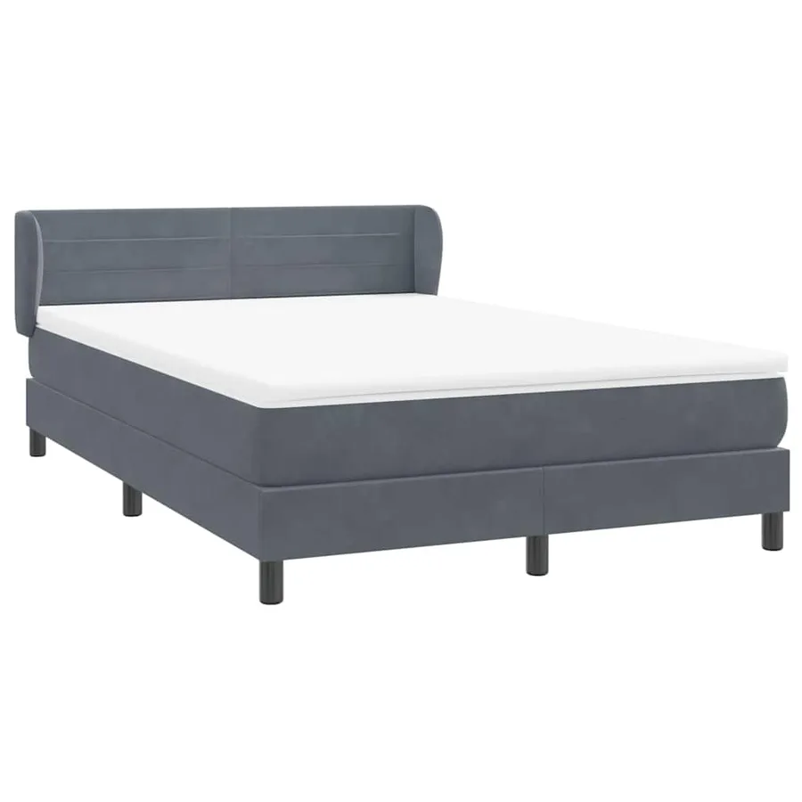 Sommier à lattes de lit et matelas gris foncé 140x210cm velours - 4