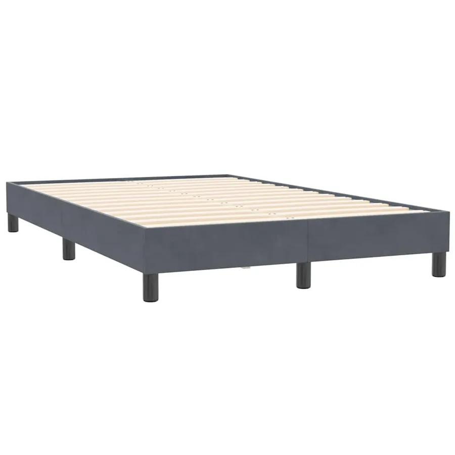 Sommier à lattes de lit et matelas gris foncé 120x210cm velours - 5