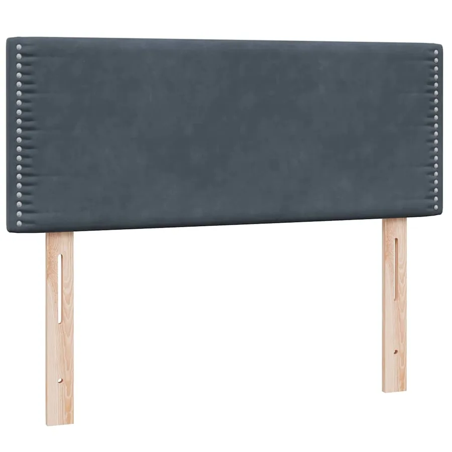 Sommier à lattes de lit et matelas gris foncé 120x210cm velours - 6