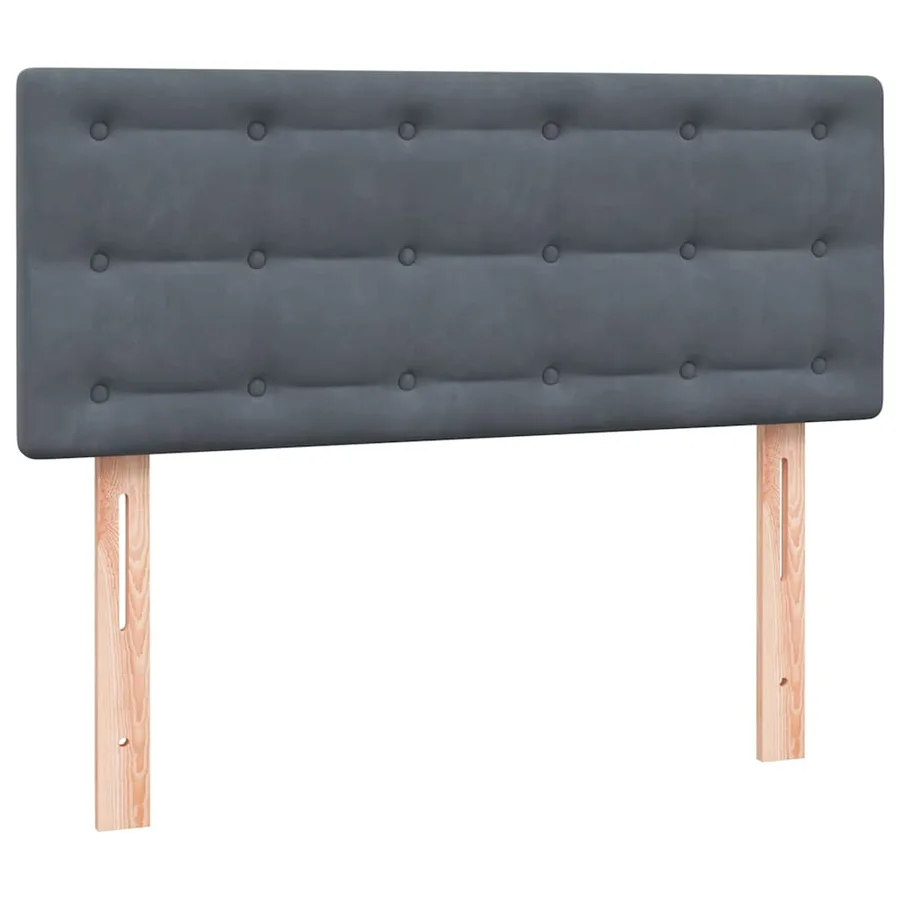 Sommier à lattes de lit et matelas gris foncé 120x210cm velours - 6