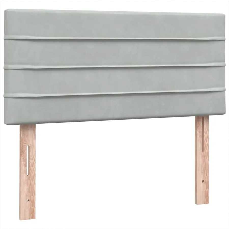 Sommier à lattes de lit et matelas gris clair 100x210cm velours - 8