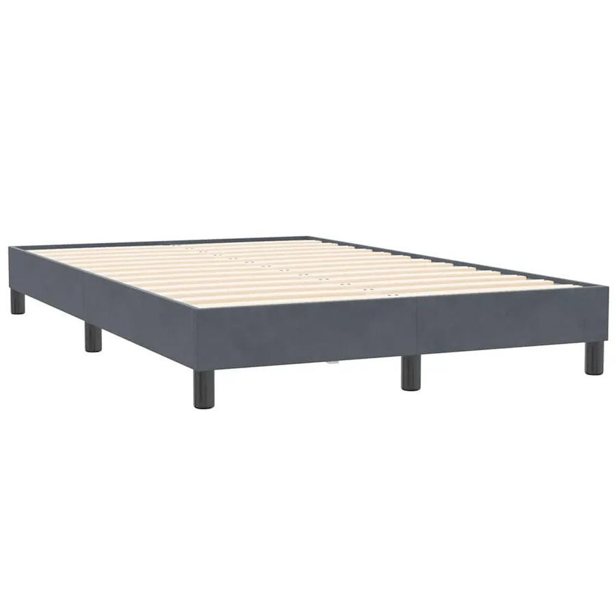 Sommier à lattes de lit et matelas et LED gris foncé 120x210cm velours - 6