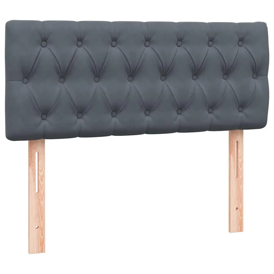 Sommier à lattes de lit et matelas et LED gris foncé 120x210cm velours - 7
