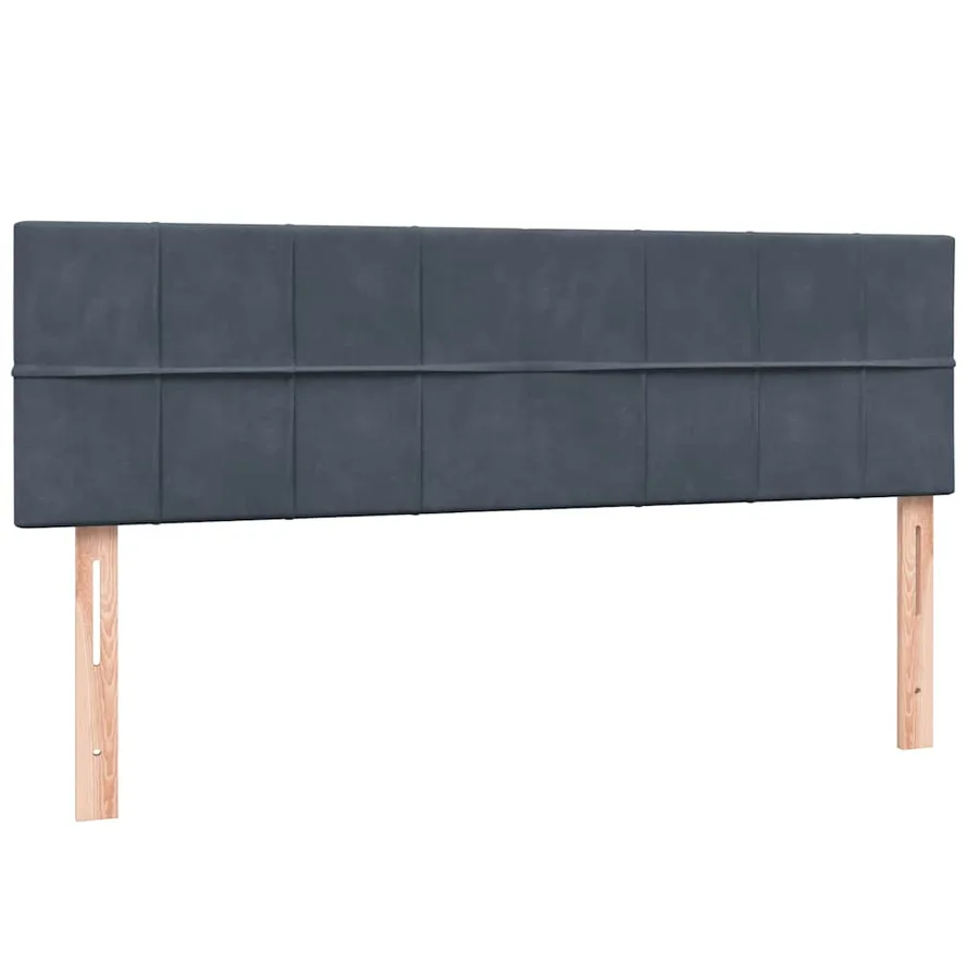 Sommier à lattes de lit et matelas gris foncé 140x210cm velours - 7