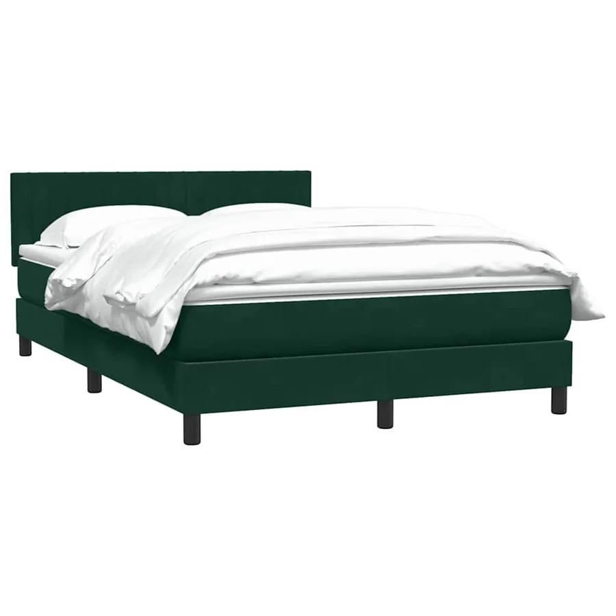 Sommier à lattes de lit et matelas vert foncé 160x210cm velours - 4