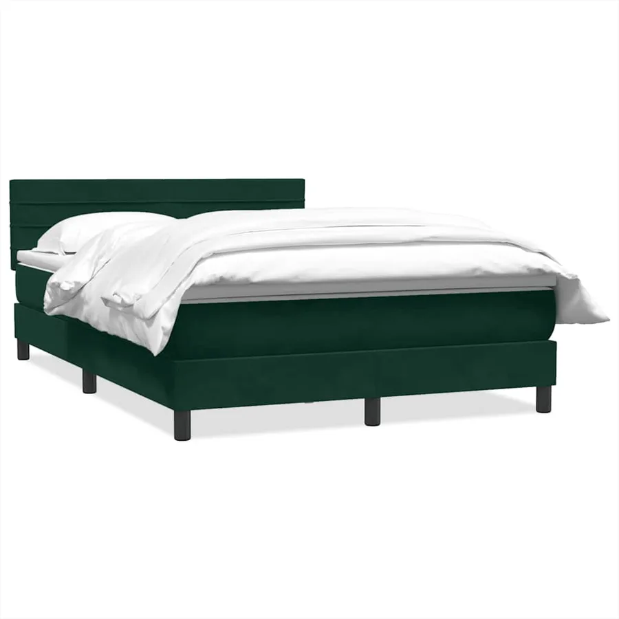 Sommier à lattes de lit et matelas vert foncé 160x210cm velours - 2