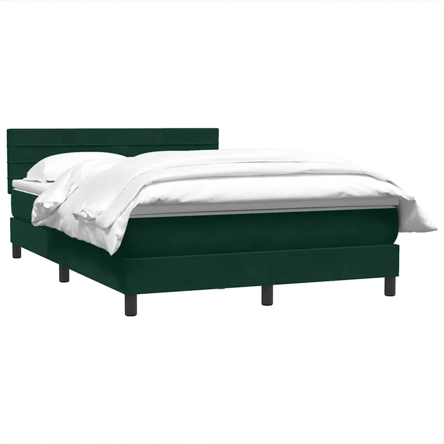 Sommier à lattes de lit et matelas vert foncé 160x210cm velours - 3