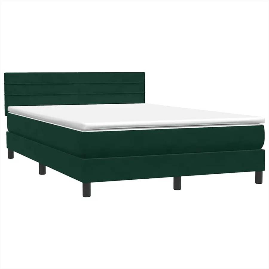 Sommier à lattes de lit et matelas vert foncé 160x210cm velours - 4