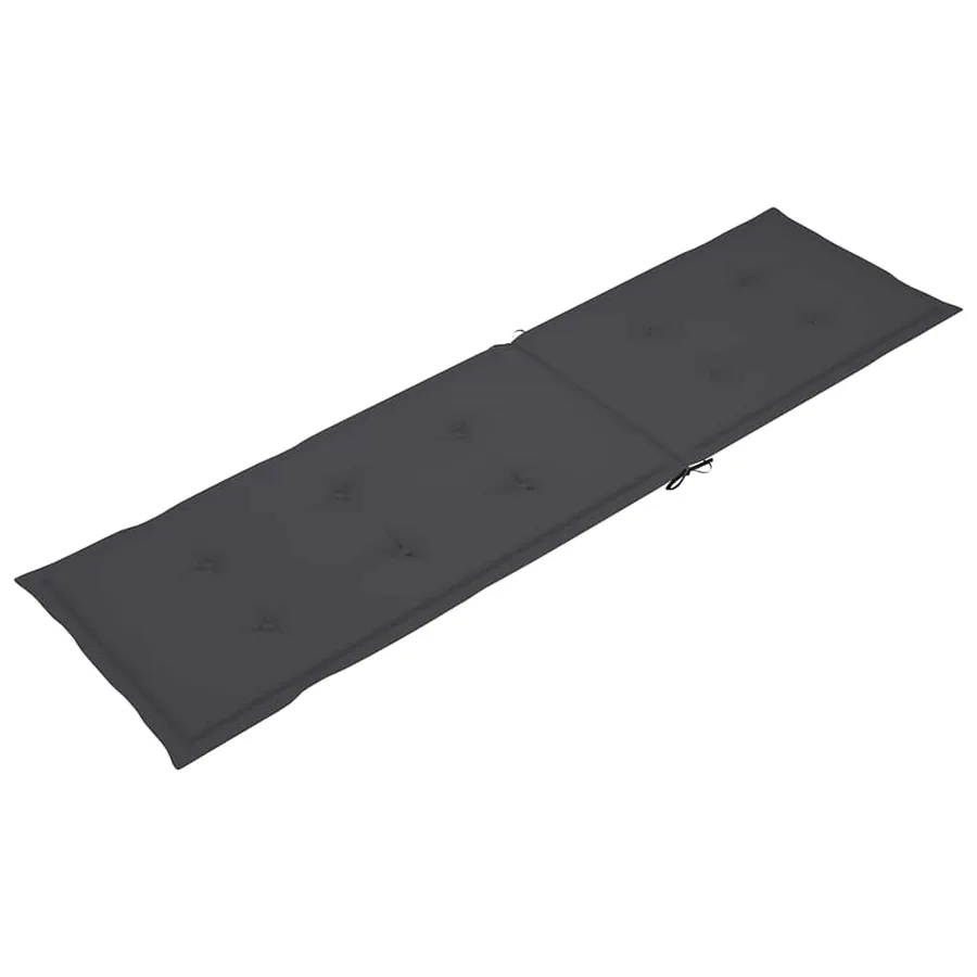 Chaise longue d'extérieur repose-pied et coussin Acacia solide - 8