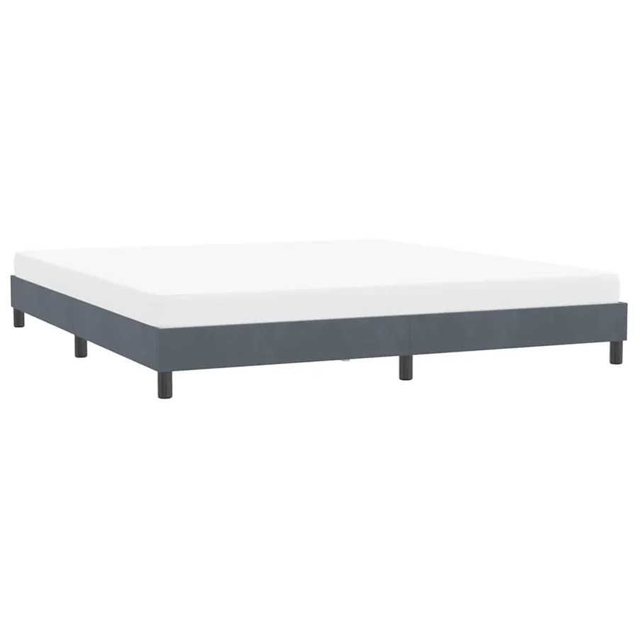 Cadre de lit sans matelas gris foncé 180x210 cm velours - 4