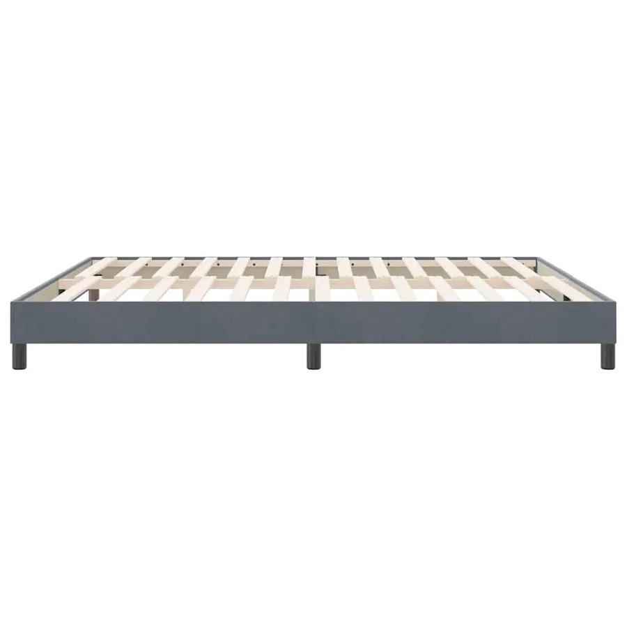 Cadre de lit sans matelas gris foncé 180x210 cm velours - 6