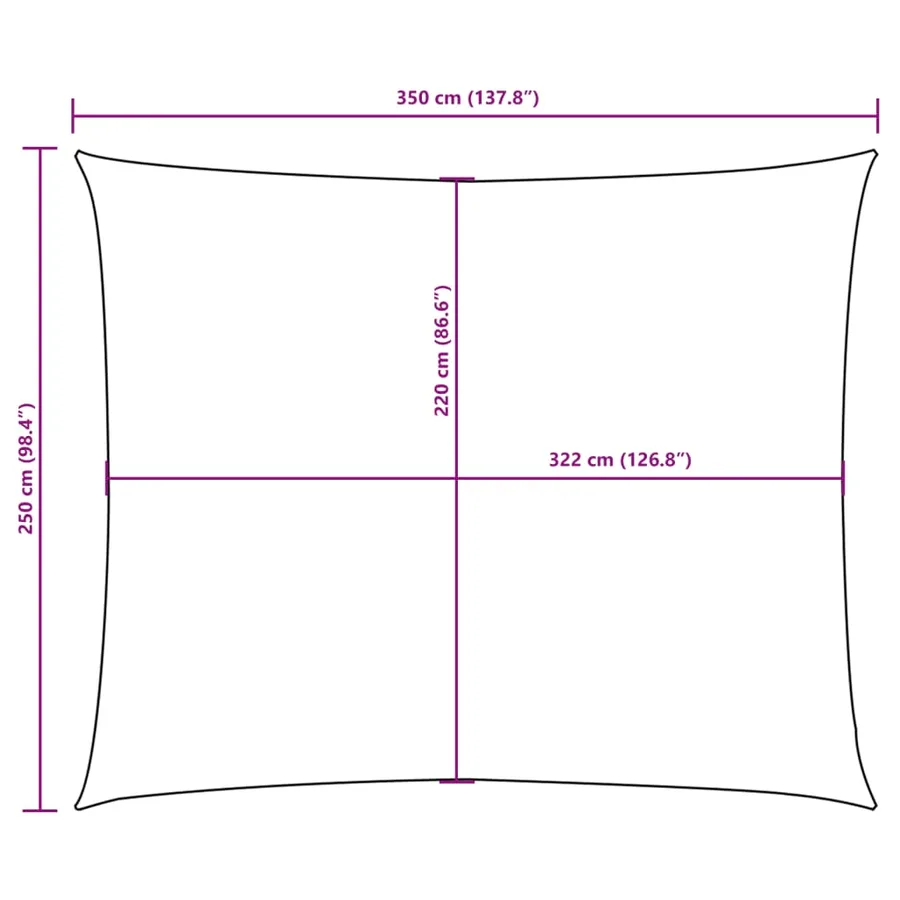 Voile de parasol tissu oxford rectangulaire 2,5x3,5 m jaune - 10