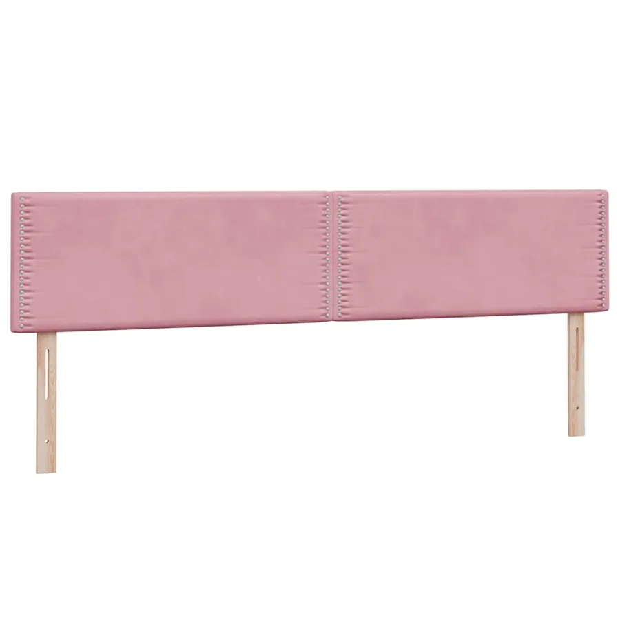 Sommier à lattes de lit avec matelas rose 180x210 cm velours - 7