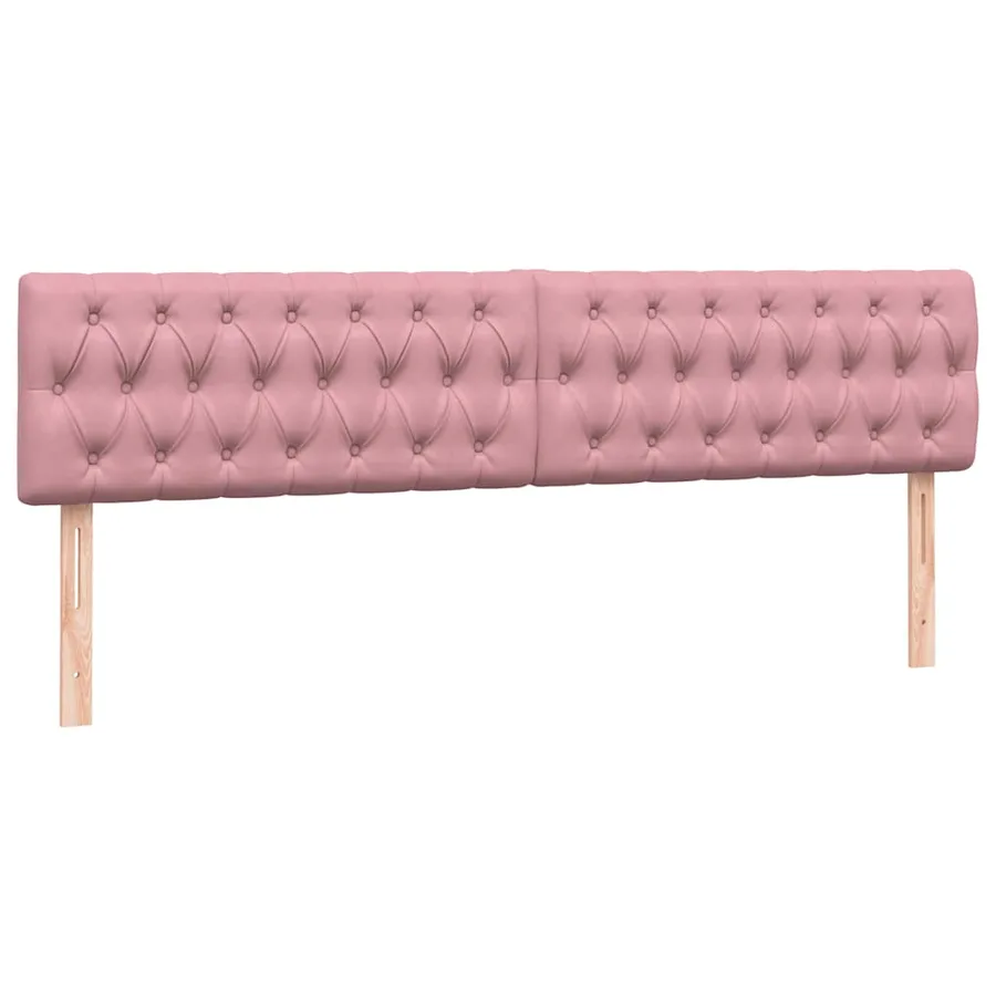 Sommier à lattes de lit avec matelas rose 180x210 cm velours - 8