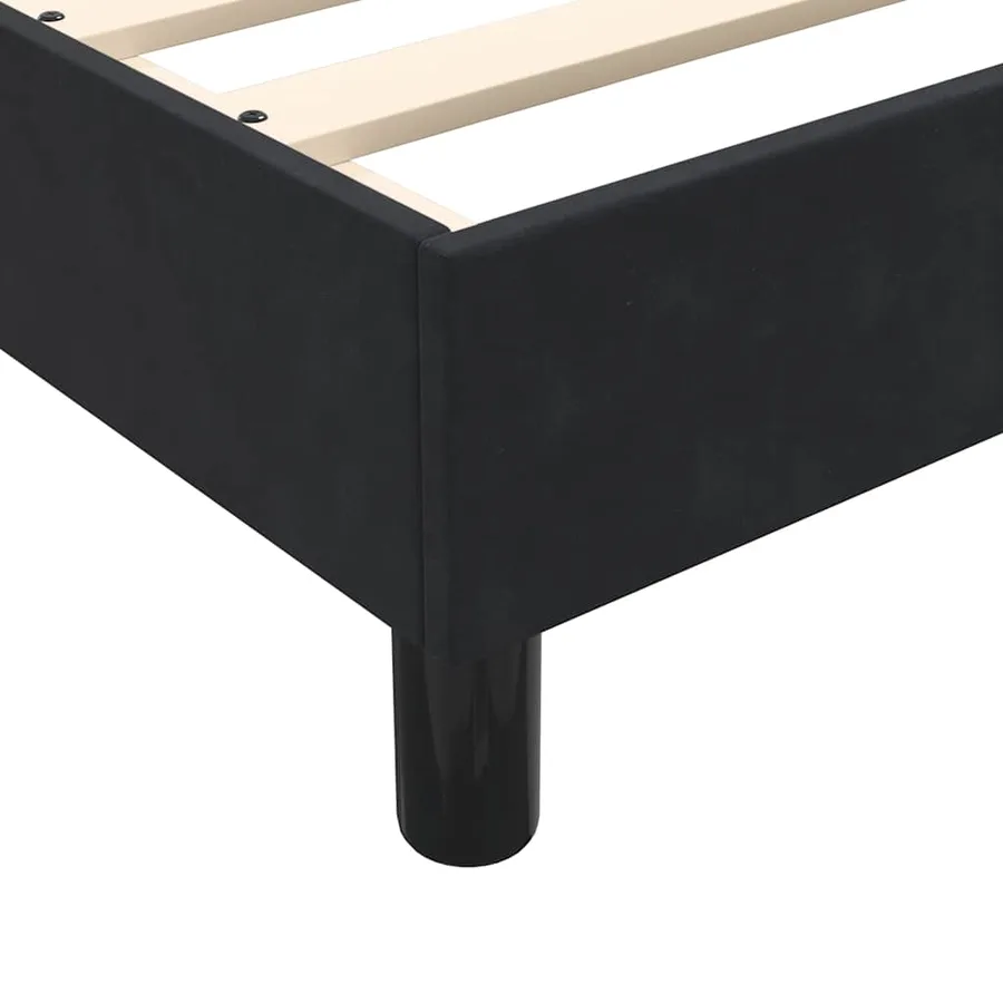 Sommier à lattes de lit avec matelas noir 90x220 cm velours - 10