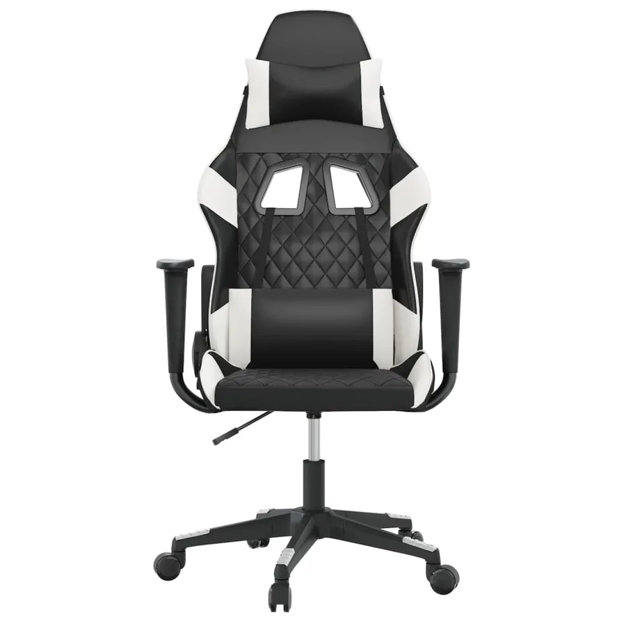 Chaise de jeu de massage Noir et blanc Similicuir - 3