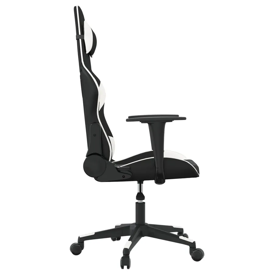 Chaise de jeu de massage Noir et blanc Similicuir - 4