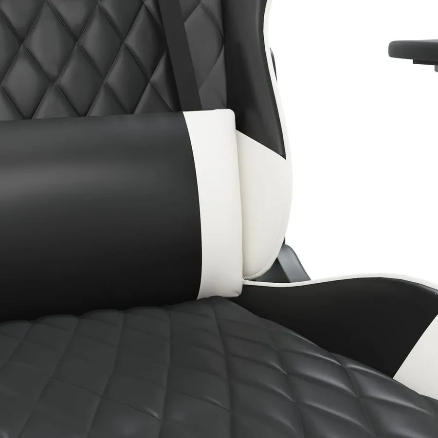 Chaise de jeu de massage Noir et blanc Similicuir - 8