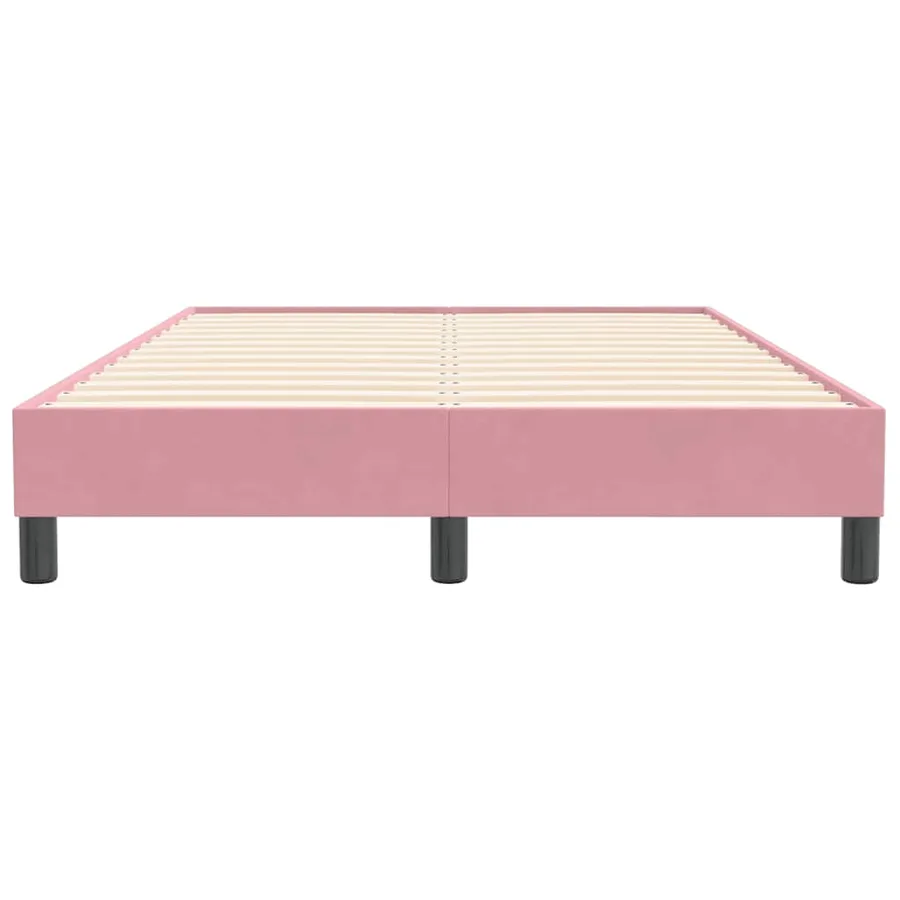 Cadre de lit sans matelas rose 120x210 cm velours - 5