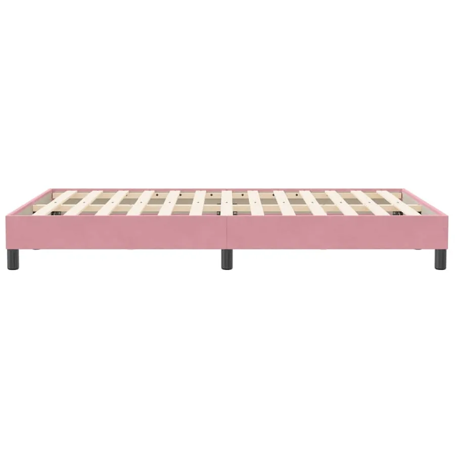 Cadre de lit sans matelas rose 120x210 cm velours - 6