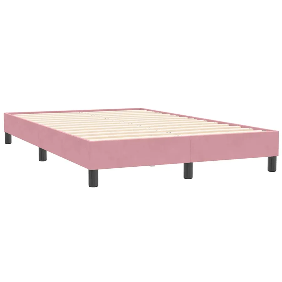 Cadre de lit sans matelas rose 120x210 cm velours - 7