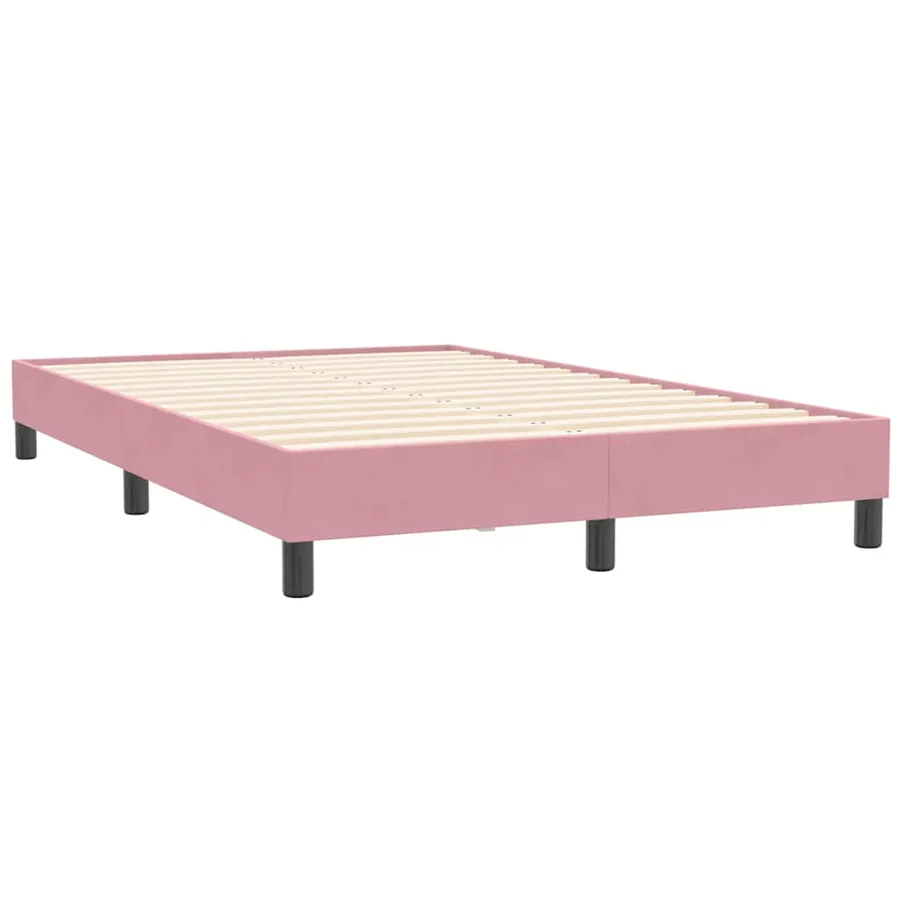 Sommier à lattes de lit sans matelas rose 120x210 cm velours - 3