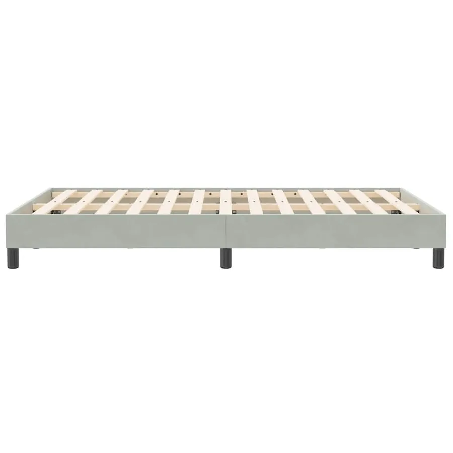 Cadre de lit sans matelas gris clair 120x210 cm velours - 6