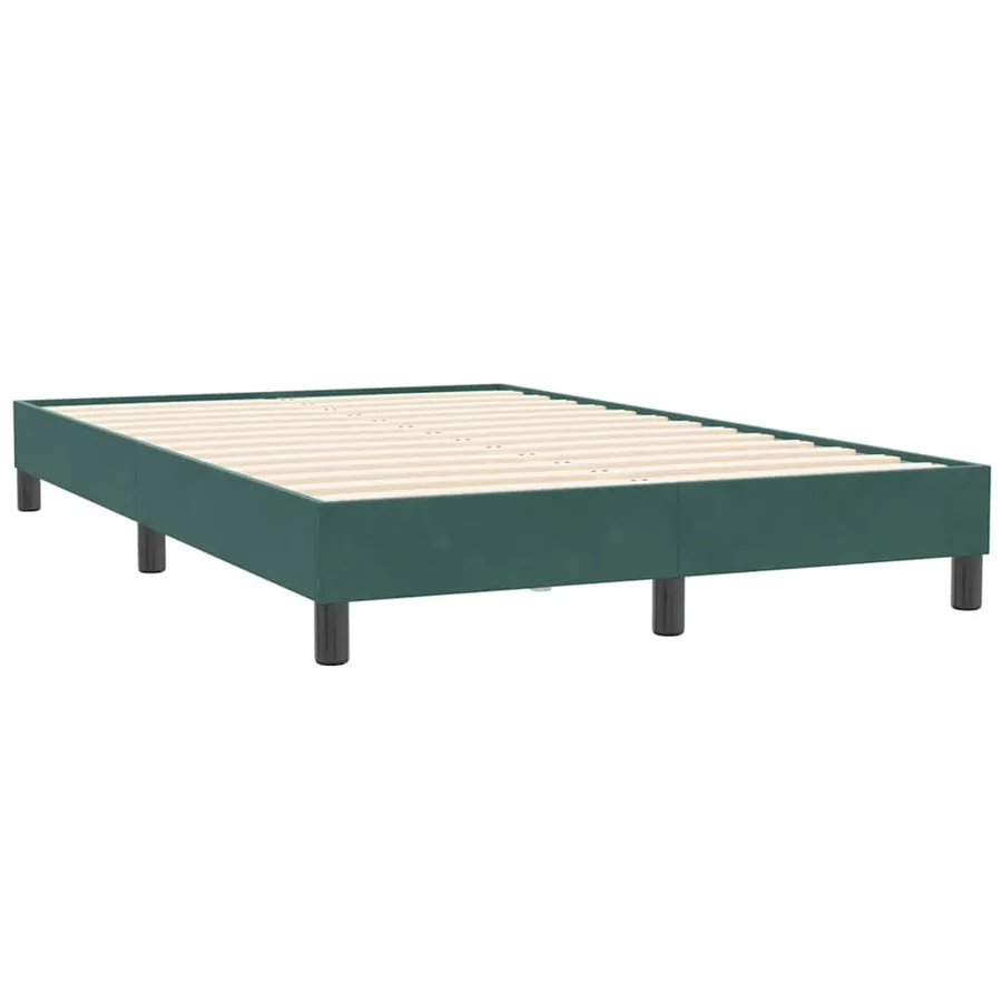 Sommier à lattes de lit et matelas et LED vert foncé 120x210cm velours - 6