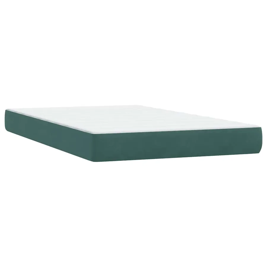 Sommier à lattes de lit et matelas et LED vert foncé 120x210cm velours - 8