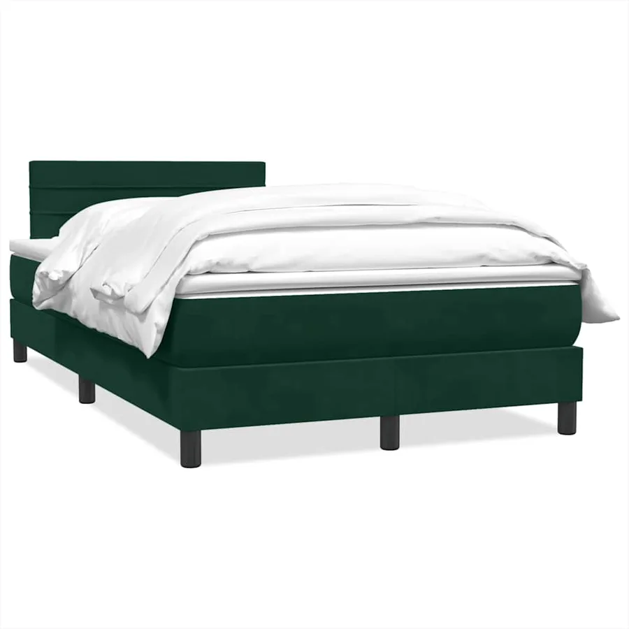 Sommier à lattes de lit et matelas vert foncé 120x210cm velours - 2