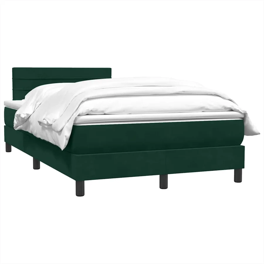 Sommier à lattes de lit et matelas vert foncé 120x210cm velours - 3