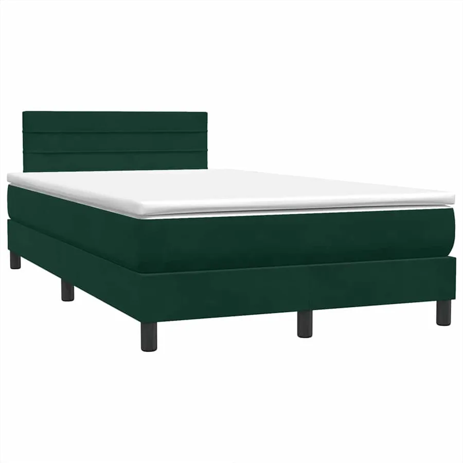 Sommier à lattes de lit et matelas vert foncé 120x210cm velours - 4